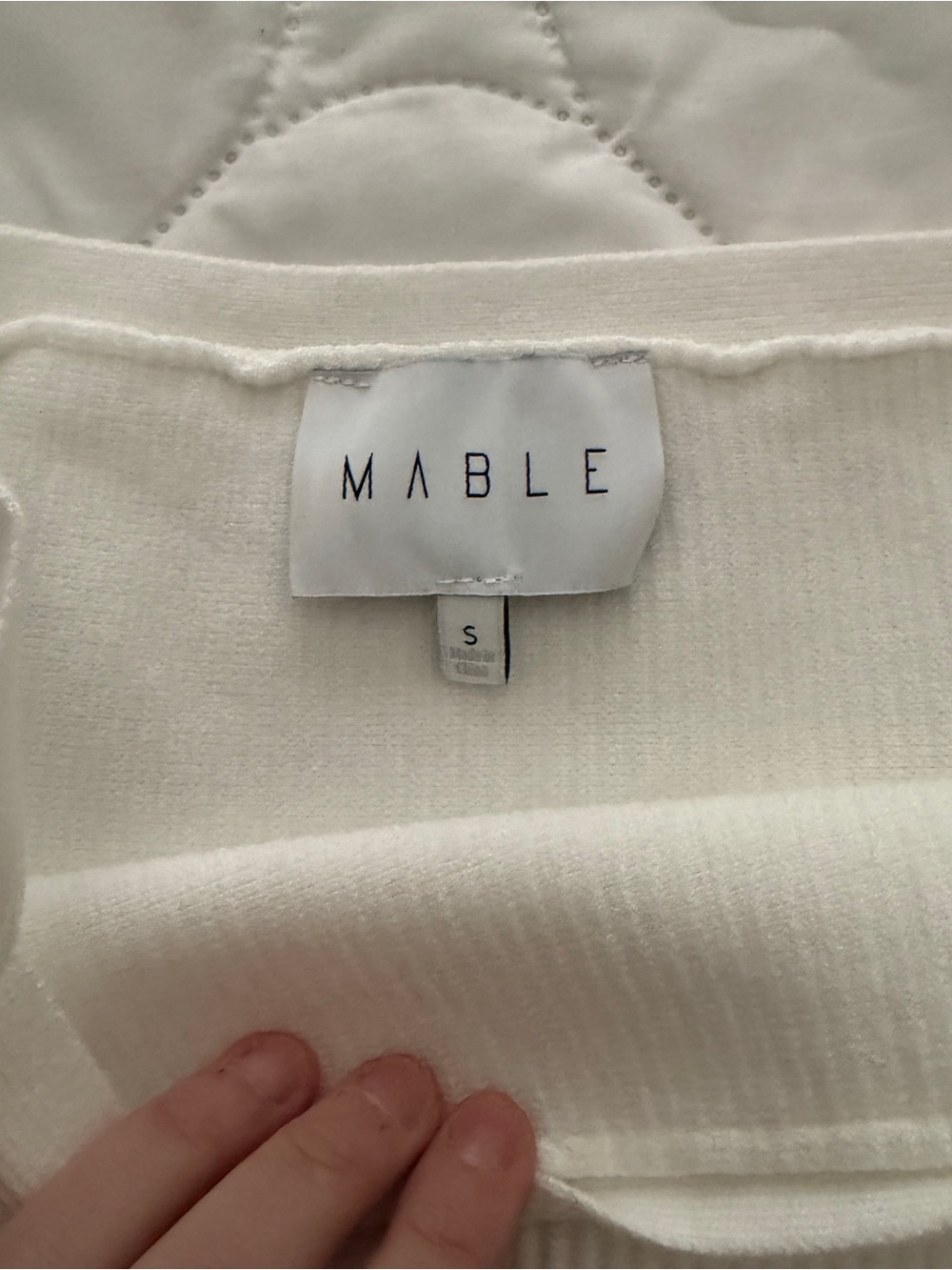 MARBLE Cream Ribbed Square Neck Tank Top - Picture 2 of 2